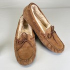 Ugg Dakota Moccasin Slippers Womens Size 9 Brown Suede Sherpa Slip On Shoes 5612