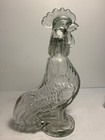 Set Of 2 Vintage Glass Rooster Small   Large Decanters