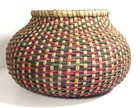 Vintage Large Tri-colored Basket - Signed