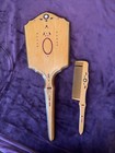 Embellished Ornate Antique Hand Mirror   Comb Set Some Damage Vanity  Beautiful 