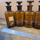 Antique Whitall Tatum Amber Recessed Label Panel Tincture Bottles Lot Of 6 Usa