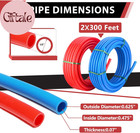 1 2 Inch 2x 300 Ft Pex-b Pipe Red And Blue 600ft In Total   30 Pcs 1 2  Pex Crim