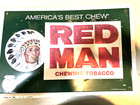 Vintage Red Man Chewing Tobacco Metal Sign 18x12- 1995 Pinkerton Group Sign