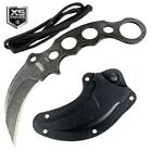 Tactical Stonewashed Survival Hunting Combat Karambit Fixed Blade Neck Knife
