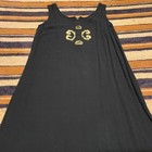 Vtg K Studio Maxi Dress Boho Funky Black Sleeveless Goth Witchy 90s Y2k Sz 16