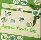 40 Pcs Round 1    St Patrick   s Day Themed Stickers 8 Designs Parties Env Seals