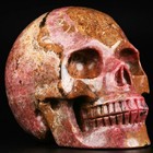 5 0  Pink Rhodonite Carved Crystal Skull  Realistic  Crystal Healing
