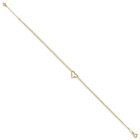 14k Yellow Gold Double Strand Heart Anklet 9  W 1in Ext  0 93gm For Women
