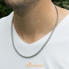 555jewelry 5mm Stainless Steel Geometric Box Chain Necklace For Unisex  16 -28 
