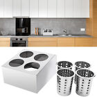 Stainless Steel Kitchen Cylinder Flatware Silverware Utensil Holder Drying Rack