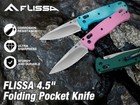 Flissa 4 5  Folding Pocket Knife 3 2  Aus-8 Steel Blades W pocket Clip Axis Lock