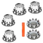 High-end Chrome Hub Cover Front rear Lug Semi Truck Wheel Kit Axle Cover 33mm