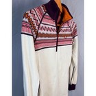 Kari Traa Womens Rose Half Zip Base Layer Merino Wool Nordic Fair Isle Ivory  M
