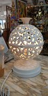 Vintage Mid Century Modern White Plastic Filigree Table Lamp Diffuser Retro 1960
