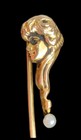Antique Alling   Company  14k Solid Gold Pearl Art Nouveau Stick Pin 