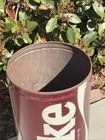 Vintage 1970   s Coca-cola Enjoy Coke Small Metal Trash Can  13  Tall  8    Round