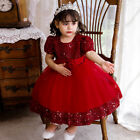 Girls Flowers Bridesmaid Dress Baby Kids Princess Party Rose Bow Wedding Dresses