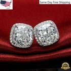 Gorgeous Jewelry Cubic Zirconia 925 Silver Plated Stud Earrings Women  Simulated