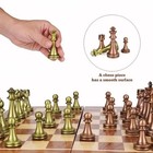 30cm Folding Chess Set Antique Bronze Wood Box Weighted Pieces