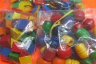 Vintage Wooden Beads Multicolor Learning Tool Toy 140  Pc Colored Learning