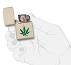 Zippo Manufacturing Leaf Lighter - White   Green Matte  New In Box