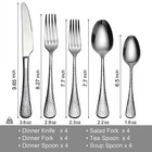 Mafier Premium 20 Piece Hammered Silverware Set Smooth Edge 18 10 Stainless