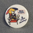 Vintage 1987 Spuds Mackenzie Bud Light Beer Pin Back Button Beach Theme