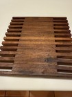 Danish Style Slatted Wood Trivet Vintage Rustic Boho Decor 8  X 8  X  5 