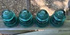 4 Vintage Hemingray No 42 Predrilled Glass Insulators For Pendant Lamp Light  2