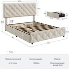 Full Queen King Size Bed Frame W  Storage Drawers Upholstered Headboard Platform