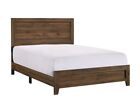 Contemporary Queen Size 6pc Panel Bed Set Cherry Brown Master Bedroom Furniture