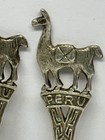Set 6 Antique Llama Sterling Silver Salt Spoons Peru Souvenir 4 