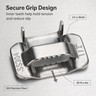 50pcs 1 2  304 Stainless Steel Strapping Buckles Metal Banding Clips Heavy Duty