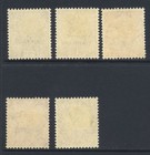 Bahrain 1934-7   a-4a Sg15-19 Mint Lh Cat   90