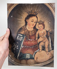 Antique Mexican Retablo  C 1890  Oil On Tin - Nuestra Se  ora Del Refugio