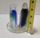 Glass Penguin Tealight Candleholder Votive Frosted Glass Partylite Candle Holder