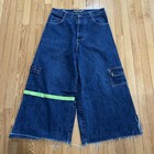 90s Usa Made Vintage Gat Flare Baggy Denim Pants Rave Super Rare Size 34