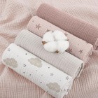 Muslin Burp Cloths Baby Washcloths 100  Cotton Burp Cloths Baby Girl 5 Pack     