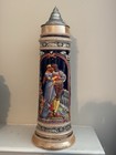 19  Large German Gerz Lidded Beer Stein Tankard With Lid 3l Germany Vintage