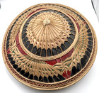 Vintage Asian Bamboo Conical Hat 14    Hand-painted Straw Non La Farmer Hat D  cor