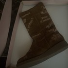 Juicy Couture Girls Kids Boots Brown Suede With Embroider Logo 13