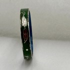 Vintage Chinese Cloisonne Women   s Ring Enamel Crane Bird Red Green Blue Size 7