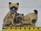 Vintage Siamese Cats Figurine Made In Brazil Hand Painted Blue Eyes Mid Century