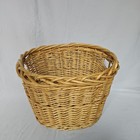 Large Wicker Woven Basket 13x16x14 - Decorative Storage Bin With Handles