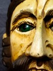 Antique Guatemalan Parade Dance Mask     Hand-carved Wood W  Glass Eyes 1800s