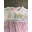 Vtg Cradle Togs Pink Baby Dress 0-6m Embroidered Ducklings Lace Accent Euc