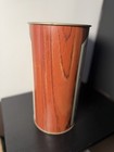 Vintage 1982 John Price Metal Trash Can Waste Basket W  Quail  wood Grain Design