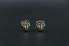 Panther Stud Earring 2 Ct Round Cut Simulated Black Diamond 14k Rose Gold Plated