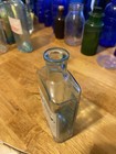 Attic Mint Antique Labeled English Medicine Bottle  Light Cornflower Blue aqua