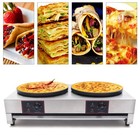 2 Burners Pancake Baking Machine Dual-head Electric Crepe Maker W  Stove Rake